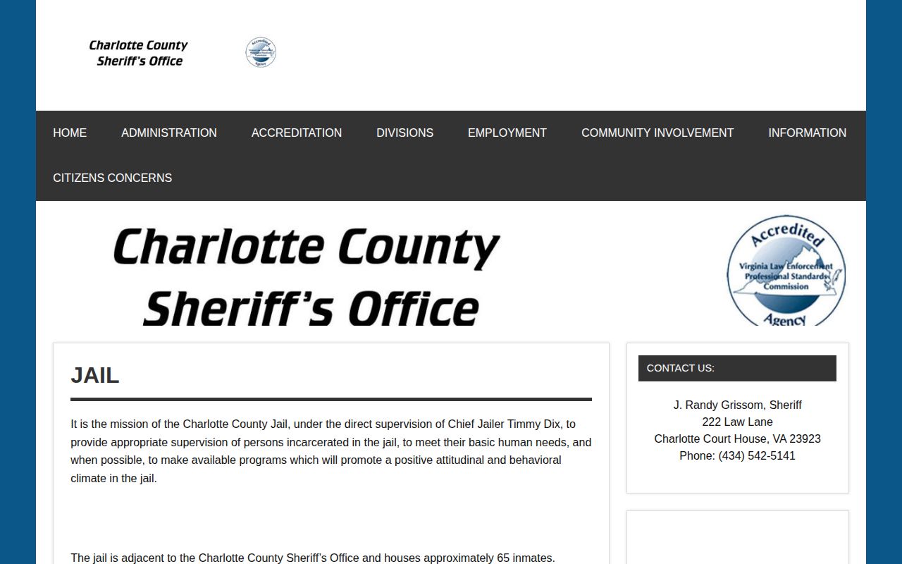 Charlotte County Jail roster and booking-record access source